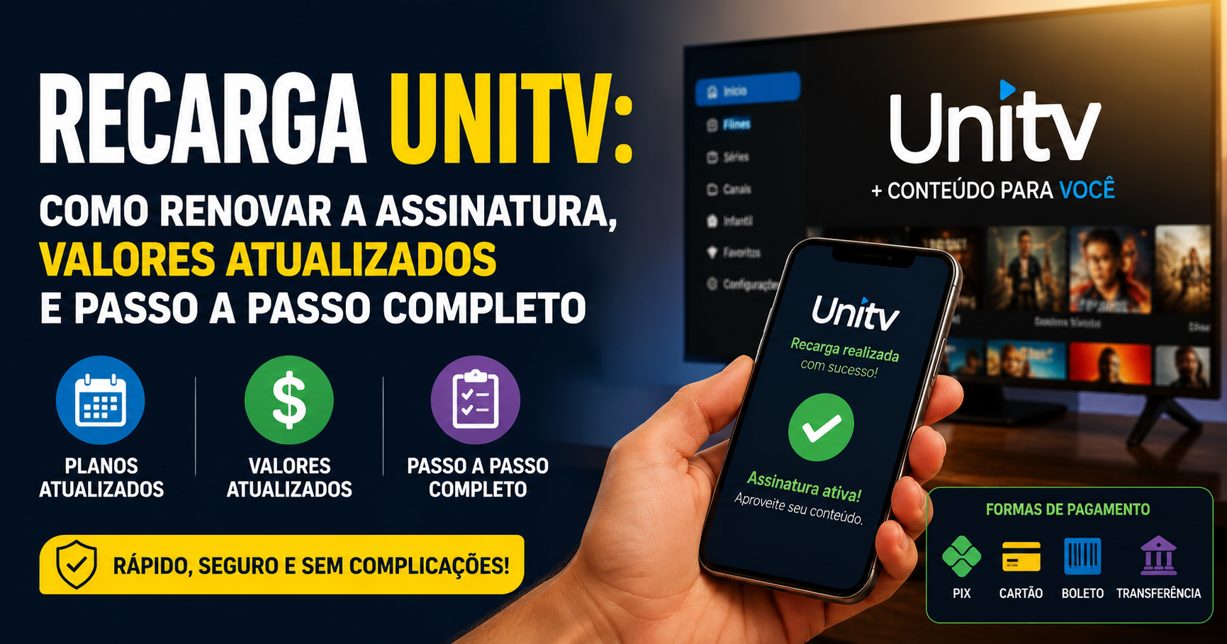 Recarga Unitv: Como Renovar a Assinatura, Valores Atualizados e Passo a Passo Completo